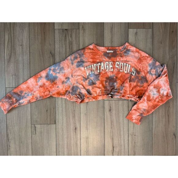 Vintage Souls Los Angeles Crop Hoodie Womens L Large Sweater Top - Picture 2 of 2